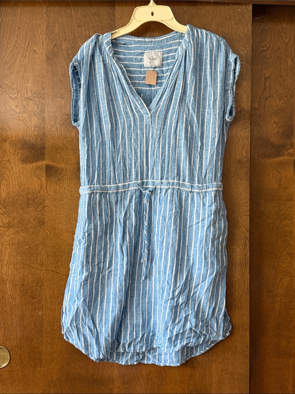 Rails Blue and White Striped Casual Drawstring Dress